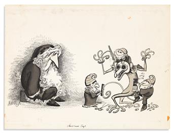 ROTH, ARNOLD. Four items: Illustrated Autograph Letter Signed, Arnold * Group of three ink and wash drawings, each Signed.